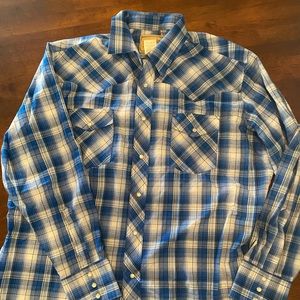 Men’s wrangler XL long sleeve plaid pearl snap